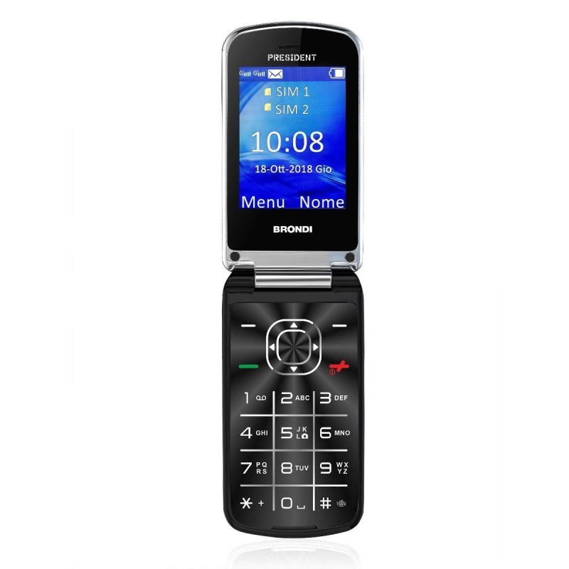 BRONDI PRESIDENT CELLULARE CLAMSHELL DISPLY 3 DUAL SIM 1,3MP 32GB NERO