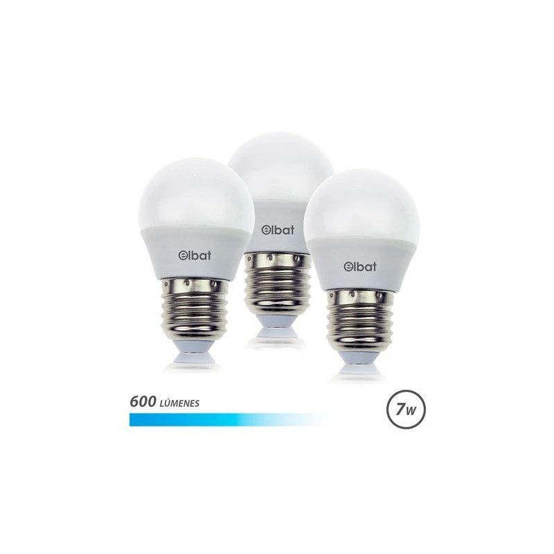 Elbat Pack 3 Lampadine - Potenza 7W - Lumen 600 - Tipo Luce Luce Fred