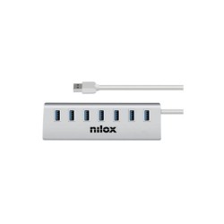 Nilox Hub 7x USB 3.0 fino a 5 Gbps - colore grigio