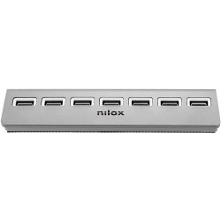 Nilox Hub 7x USB 2.0 - Prodotto in alluminio - base non -slip