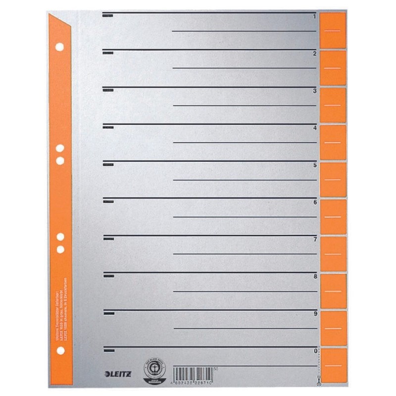 LEITZ Trennbl&Atilde;&curren;tter Trennbl&Atilde;&curren;tter,100 St. orange 230 g/m&Acirc;&sup2; oran