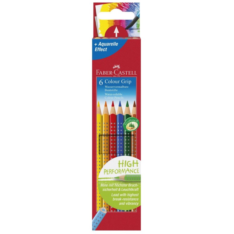 FABER-CASTELL Buntstifte Farbstifte Colour GRIP,6er-P. Mehrfarbig