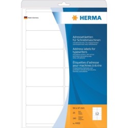 HERMA Adress-Etiketten Adress-Etiketten,94x47 240St 94,0 x 47,0 mm we