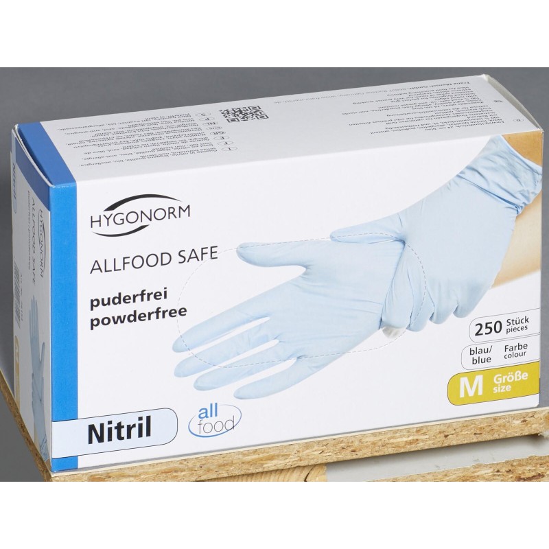 HYGONORM Handschuhe Einmalhands. Gr.M 250St.Nitril M Blau