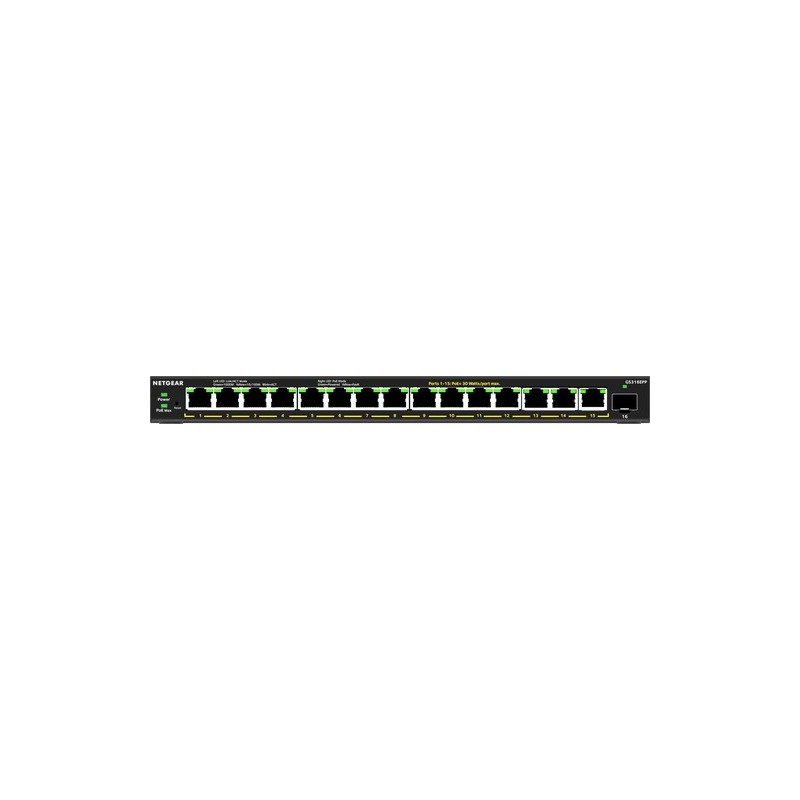 NETGEAR 16-Port High-Power PoE+ Gigabit Ethernet Plus Switch 231W w