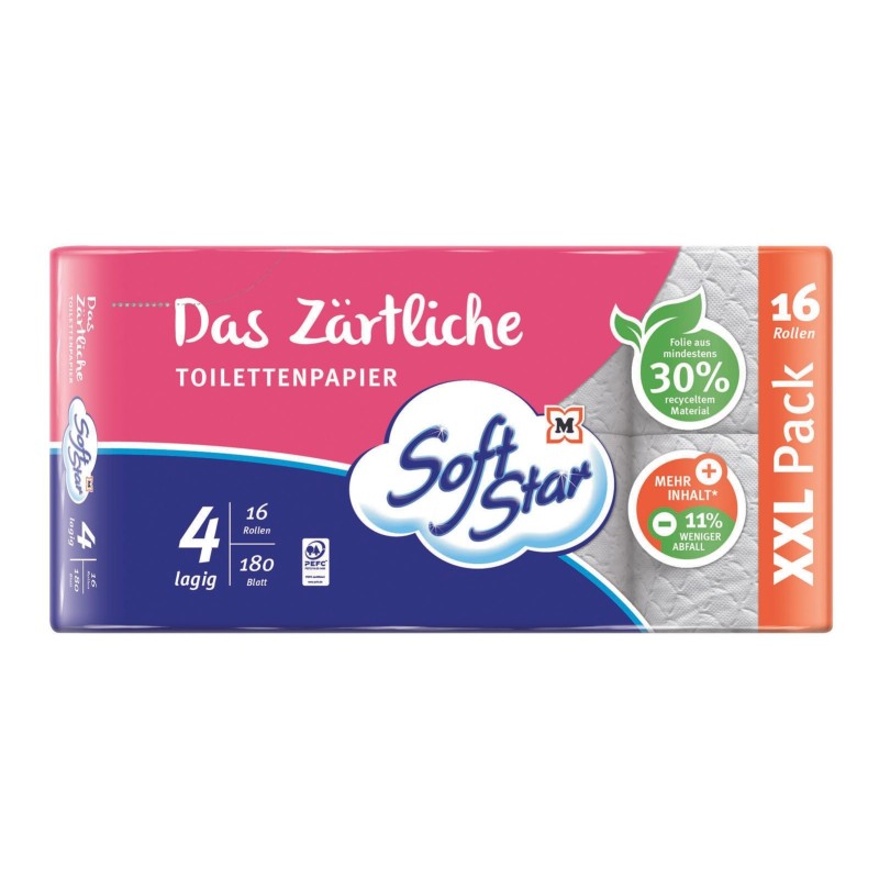 Soft Star Toilettenpapier Softs.Toi-Pa Das Z&Atilde;&curren;rtliche 16R 4-lagig