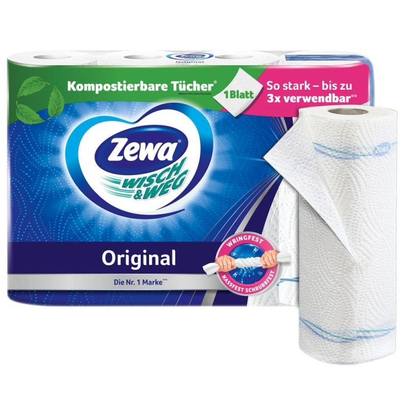 Zewa K&Atilde;&frac14;chenrollen Wisch&amp;Weg Original2-lagig4 Rollen