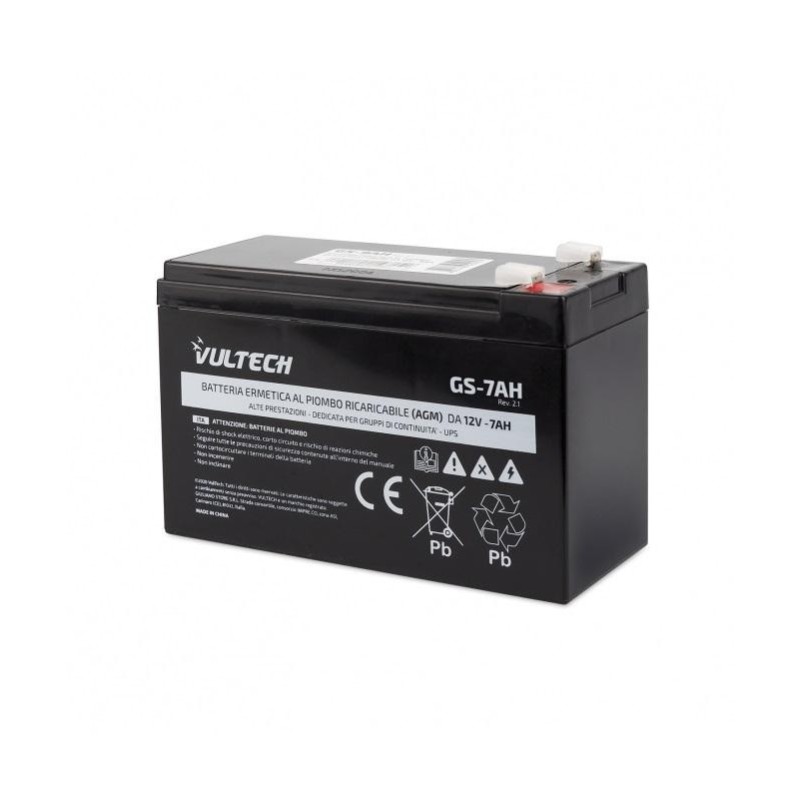 VULTECH BATTERIA ERMETICA AL PIOMBO PER UPS 12V 7A