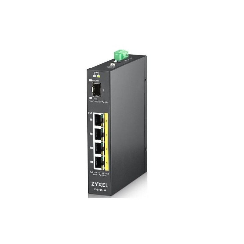 Zyxel RGS100-5P Non gestito L2 Gigabit Ethernet (10/100/1000) Support