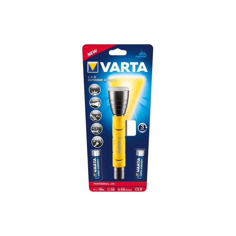 Varta 18628101421 Nero, Giallo Torcia a mano LED