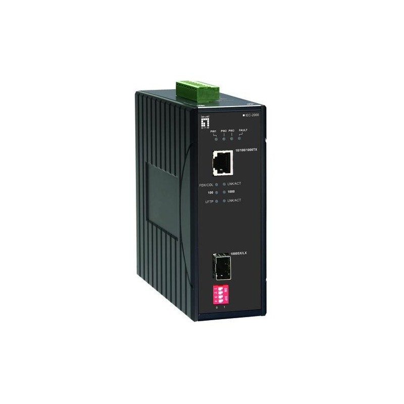 LevelOne IEC-2000 convertitore multimediale di rete 1000 Mbit/s Nero