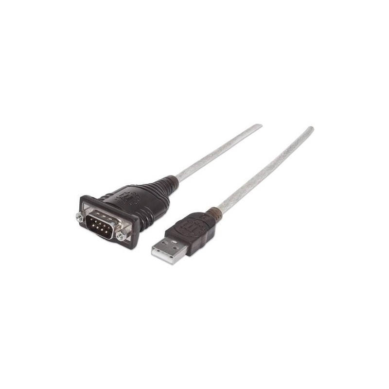 Manhattan 205153 cavo seriale Nero, Trasparente 0,45 m USB A Serial/C