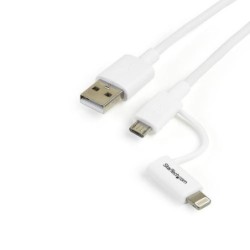 StarTech.com Cavo di ricarica 2 in 1 da 1 m - Da USB a Lightning o Mi