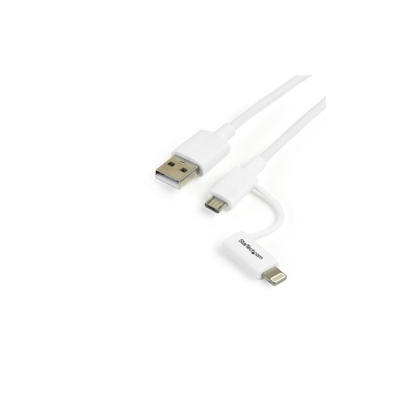 StarTech.com Cavo di ricarica 2 in 1 da 1 m - Da USB a Lightning o Mi