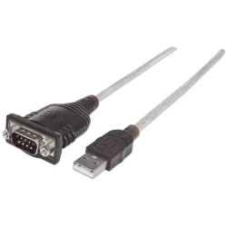 Manhattan 151801 cavo seriale Argento 0,45 m USB A Serial/COM/RS232/D