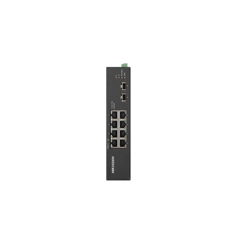 SWITCH HIKVISION INDUSTRIALE HI-POE DIN 8P GIGABIT + 2 UPLINK GIGABIT