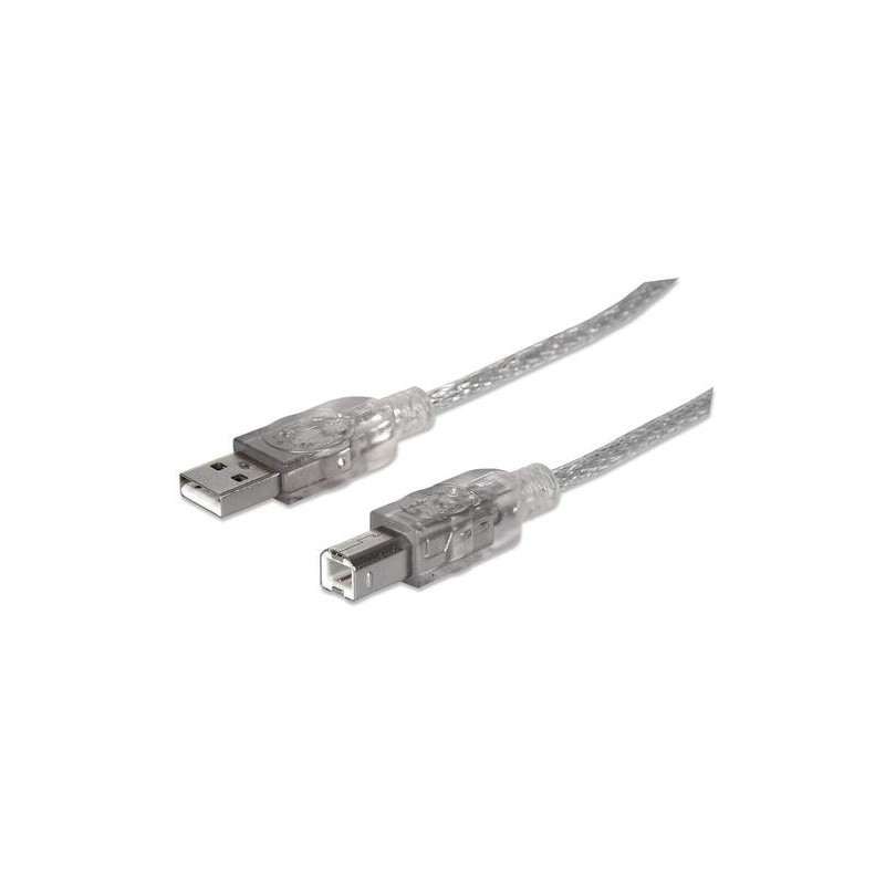 Manhattan 345408 cavo USB 5 m USB 2.0 USB A USB B Argento