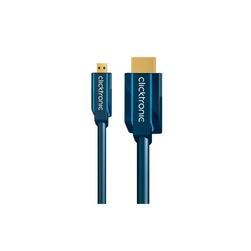 Clicktronic Micro-HDMI Cavo adattatore M/M. Blu 5,0 m2