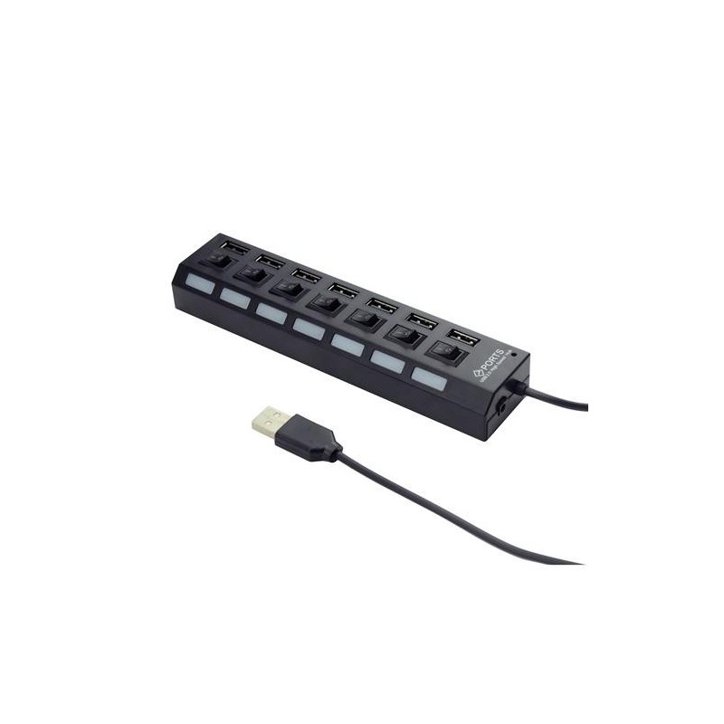 HUB 7 PORTE USB UHB-U2P7-03 NERO