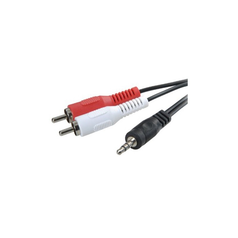 3GO Cable de Audio Jack a 2 RCA macho/macho 2m