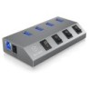 ICY BOX IB-HUB1405 USB 3.2 Gen 1 (3.1 Gen 1) Type-B 5000 Mbit/s Antra