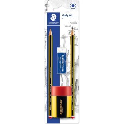 STAEDTLER 120 Pacchetto di 2 penne di grafite 2hb esagonale + 1 sacap