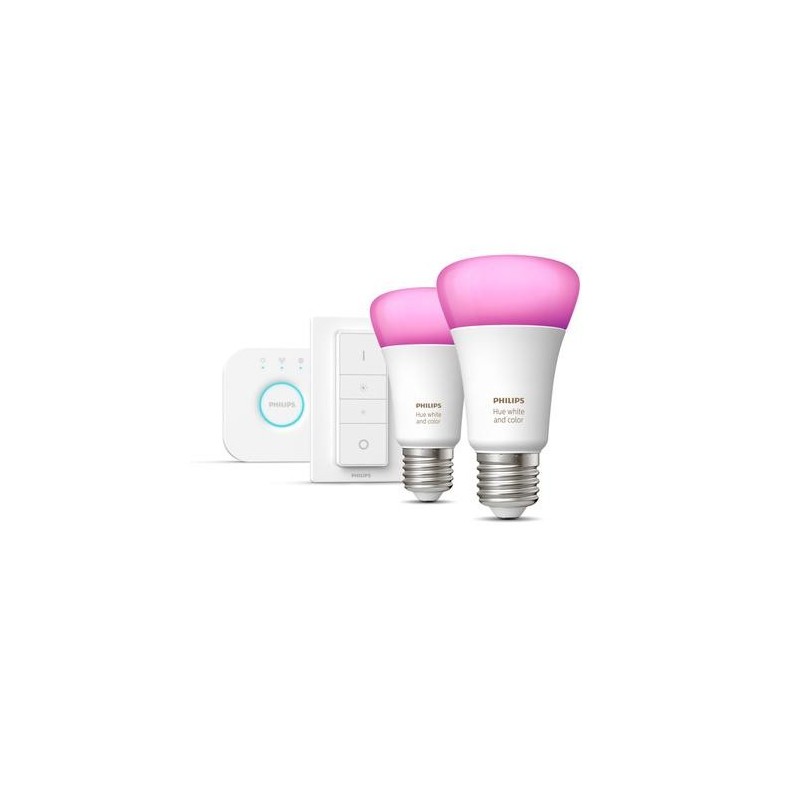 Philips Hue White and Color ambiance Starter Kit Bridge + 2 Lampadine