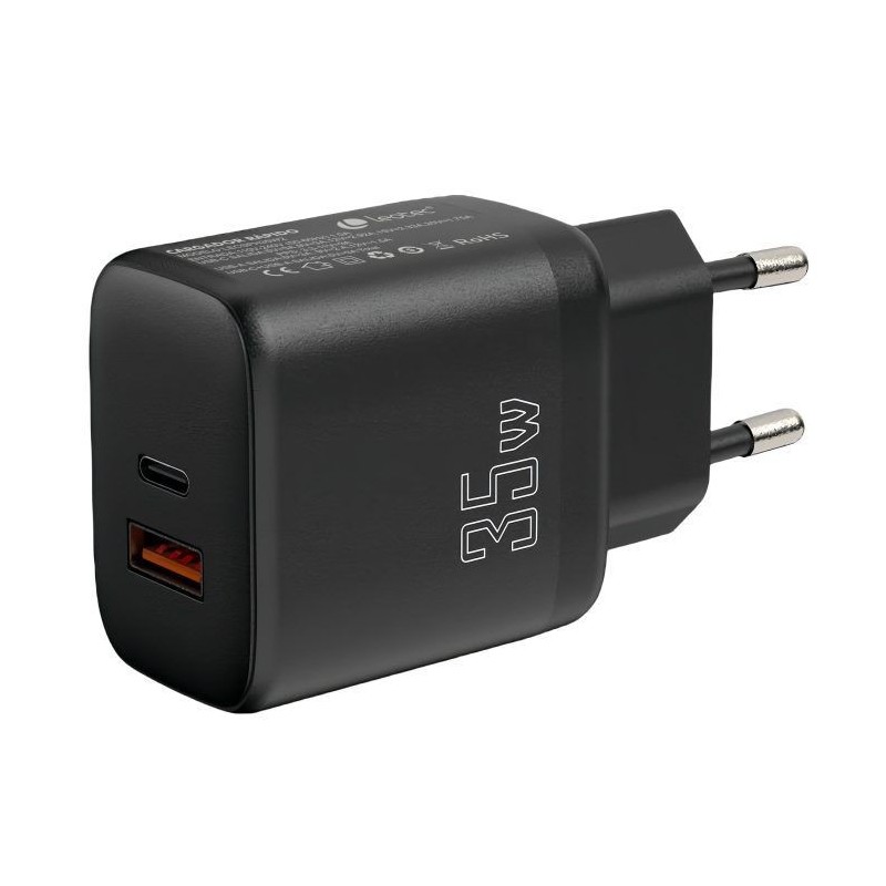 Leotec Cargador para Smartphone 35W con Puertos USB-C PD 3.0 y USB-A 