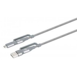 Manhattan 390606 cavo USB 1 m USB 2.0 USB C Grigio