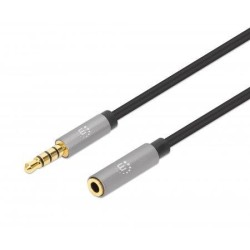 Manhattan 356022 cavo audio 1 m 3.5mm Nero, Argento