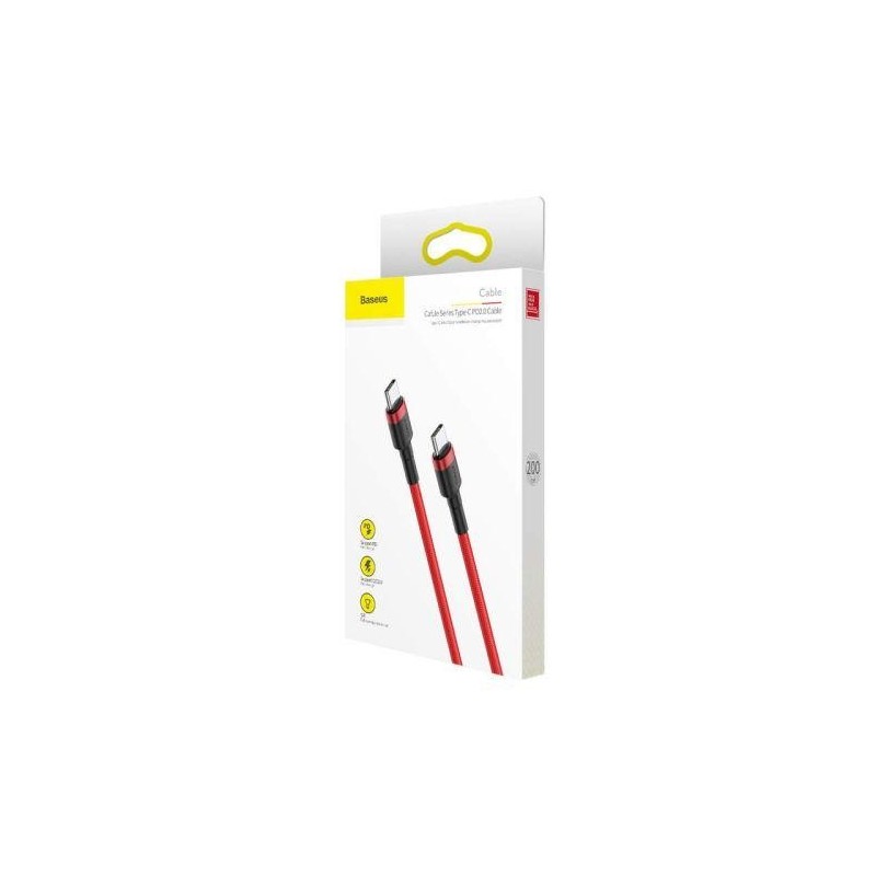 Baseus Type-C Cafule PD2.0 60W flash charging Cable (20V 3A) 2m Red (