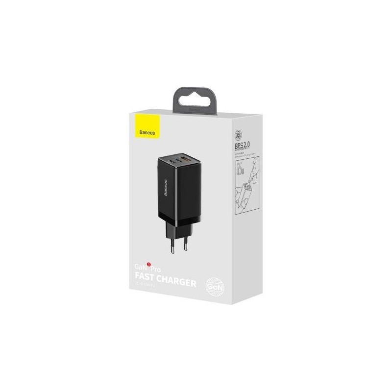 Baseus Travel Charger GaN3 Pro Quick wall charger C+C+U, PD3.0, QC4.0