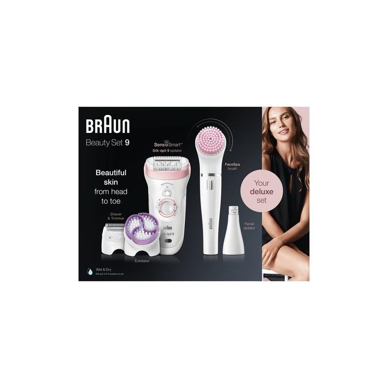 Braun Silk-&eacute;pil 9 9-975 Beauty Set Epilatore Donna 6-In-1 Wet&amp;Dry Se