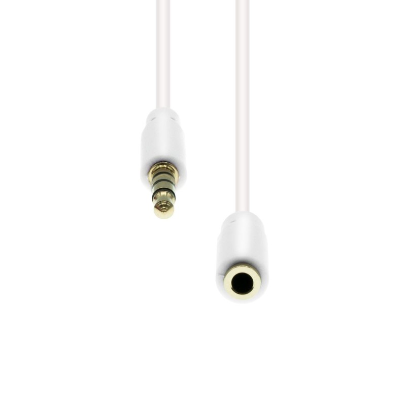 Mini-Jack 4-Pin Slim Extension Cable White 15M