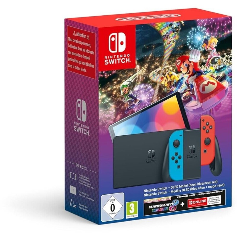 Nintendo Switch OLED rot-blau + Mario Kart Bundle