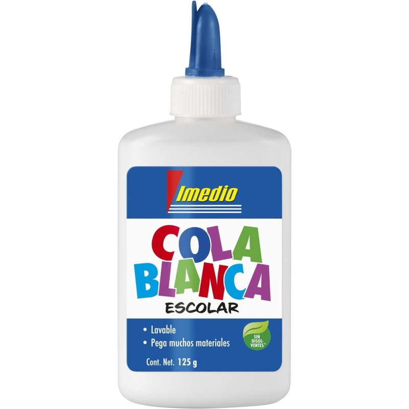 Imedio Cola Blanca Escolar 125gr - Sin Disolventes - Bote Blando Idea