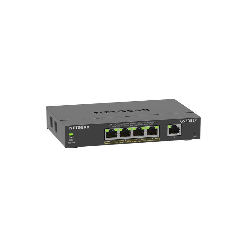 NETGEAR 5-Port Gigabit Ethernet PoE+ Plus Switch (GS305EP) Gestito L2