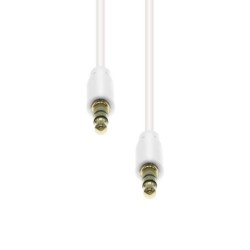 Mini-Jack 3-Pin Slim Cable M-M White 3M