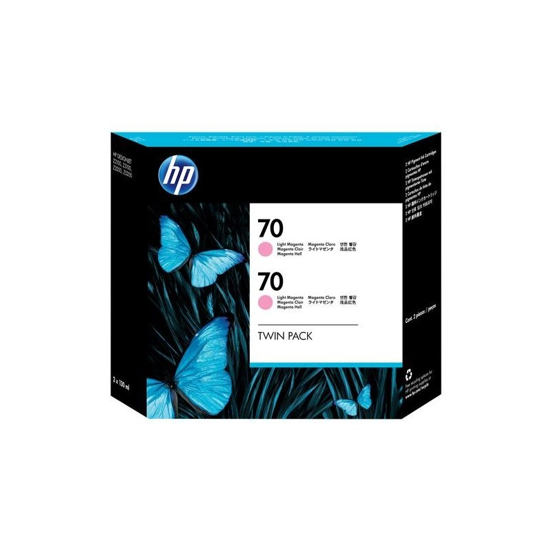 HP 70 2-pack 130-ml Light Magenta DesignJet Ink Cartridges cartuccia 