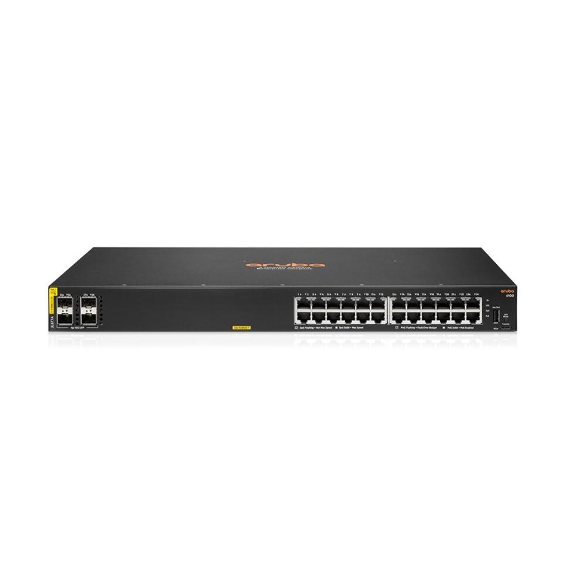 SWITCH HPE JL677A ARUBA 6100 24 PORTE 10/100/1000 POE+ 370W + 4X 1G