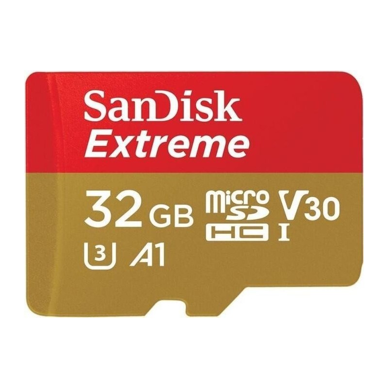 Sandisk Extreme R100/W60 MicroSDHC 32GB UHS-I U3 A1 Classe 10