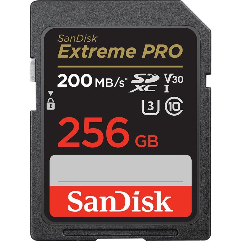 Sandisk Extreme Pro R200/W140 SDXC-256GB UHS-I U3 Classe 10 SDSDXX