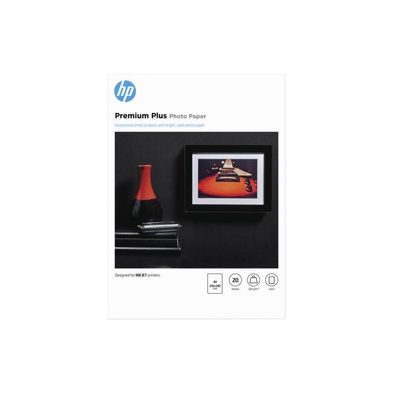 HP Confezione da 20 fogli carta fotografica Premium Plus semi-lucida