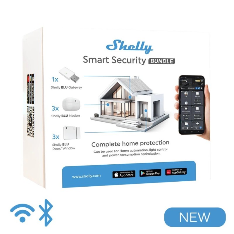 Shelly Smart Blu Bundle 1 - Kit Sensori Bluetooth + Hub