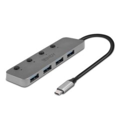 LINDY 43383 4 Port USB 32 Type C Hub with On/Off Switches SuperSpee