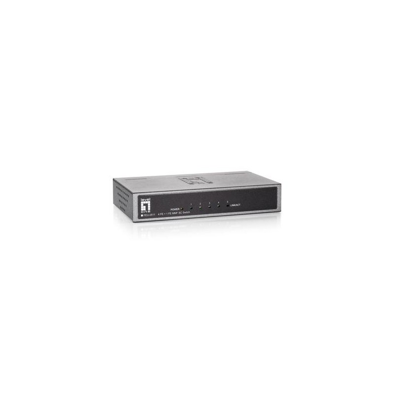 LevelOne FEU-0511 switch di rete Fast Ethernet 10/100 Nero Grigio