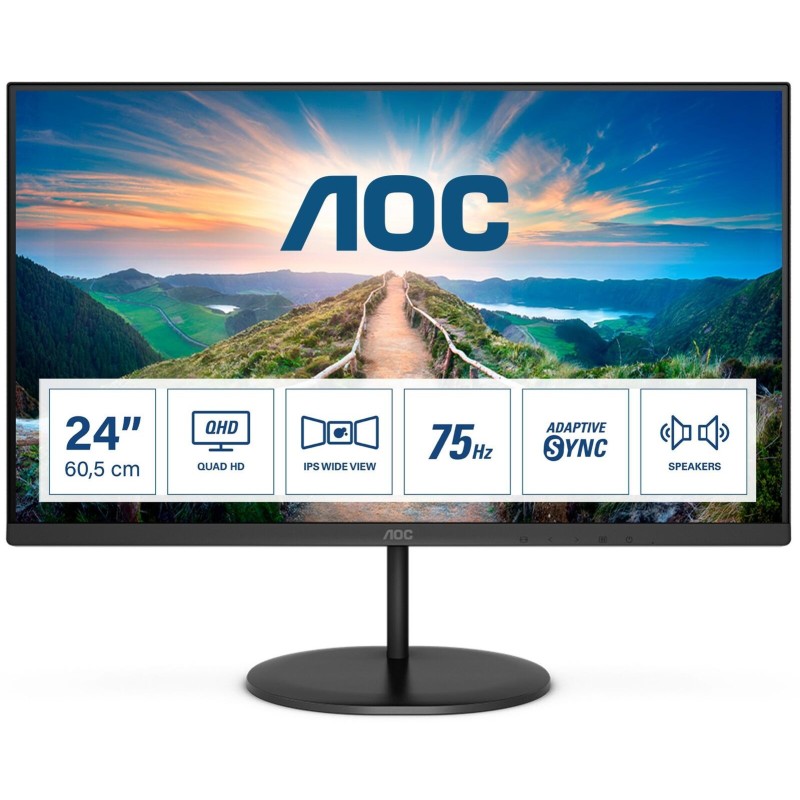 MONITOR AOC LED 238" Wide Q24V4EA IPS 2560x1440 4ms 250cd/mq 20000