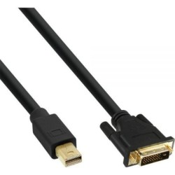 Mini DisplayPort in linea per cavo DVI 1M contatti dorati nero