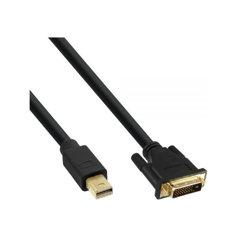 Mini DisplayPort in linea per cavo DVI 1M contatti dorati nero