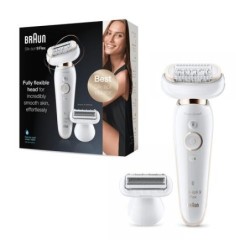 Braun Silk-épil 9 Flex 9-002 - Epilatore Elettrico Donna Bianco/Oro